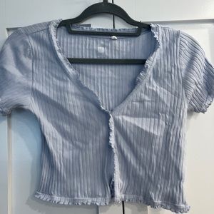 ME TO WE | Periwinkle Blue Ribbed Crop Tee